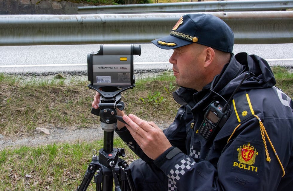 Utrykningspolitiet hadde onsdag laserkontroll sør for Haukås.