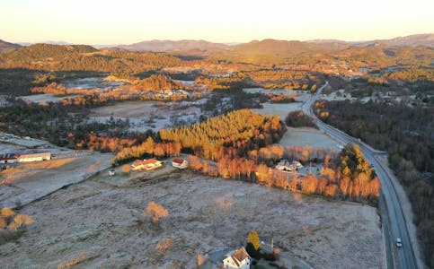 Dronefoto frå Bjelland.