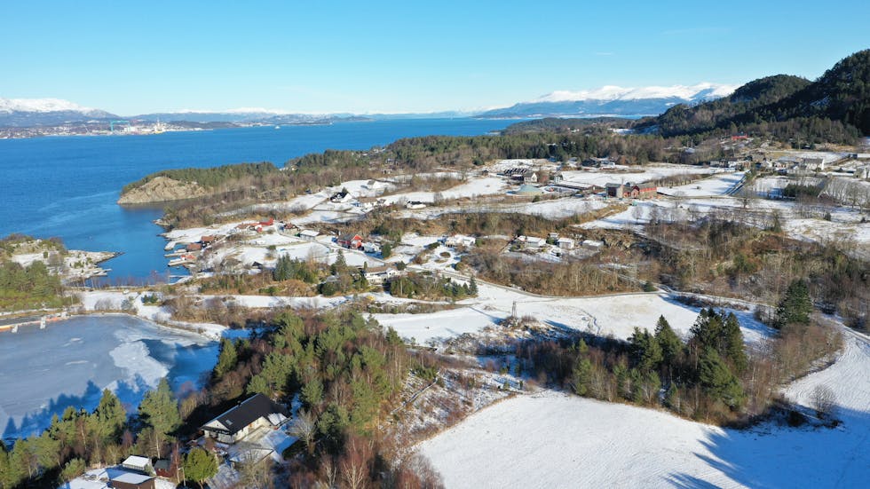 12. februar 2021 dronefoto valestrand valevåg einstadbøvoll oppvekstsenter 12. februar 2021