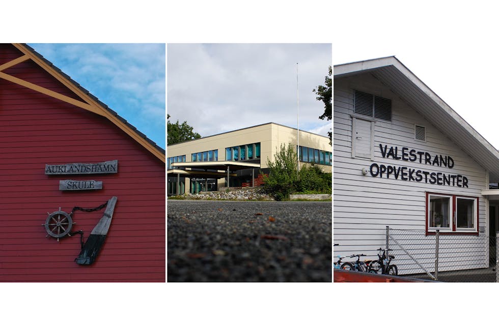 Auklandshamn skule, Førde skule og Valestrand oppvekstsenter.