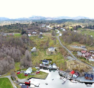 Dronefoto frå Tjernagel, 1. mai 2021.