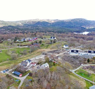 Dronefoto frå Tjernagel, 1. mai 2021.
