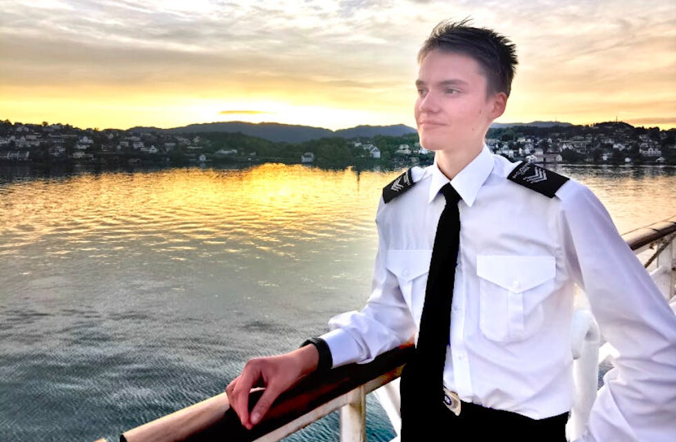 Odd Andreas Tungesvik Rydningen har alltid likt seg på sjøen, no tydar mykje på at også yrkeslivet blir på havet. 			                                  FOTO: PRIVAT