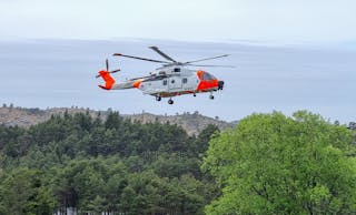 Helikopteret frå 330 Svadronen var på øving saman med Heimevernungdommen i HV08.