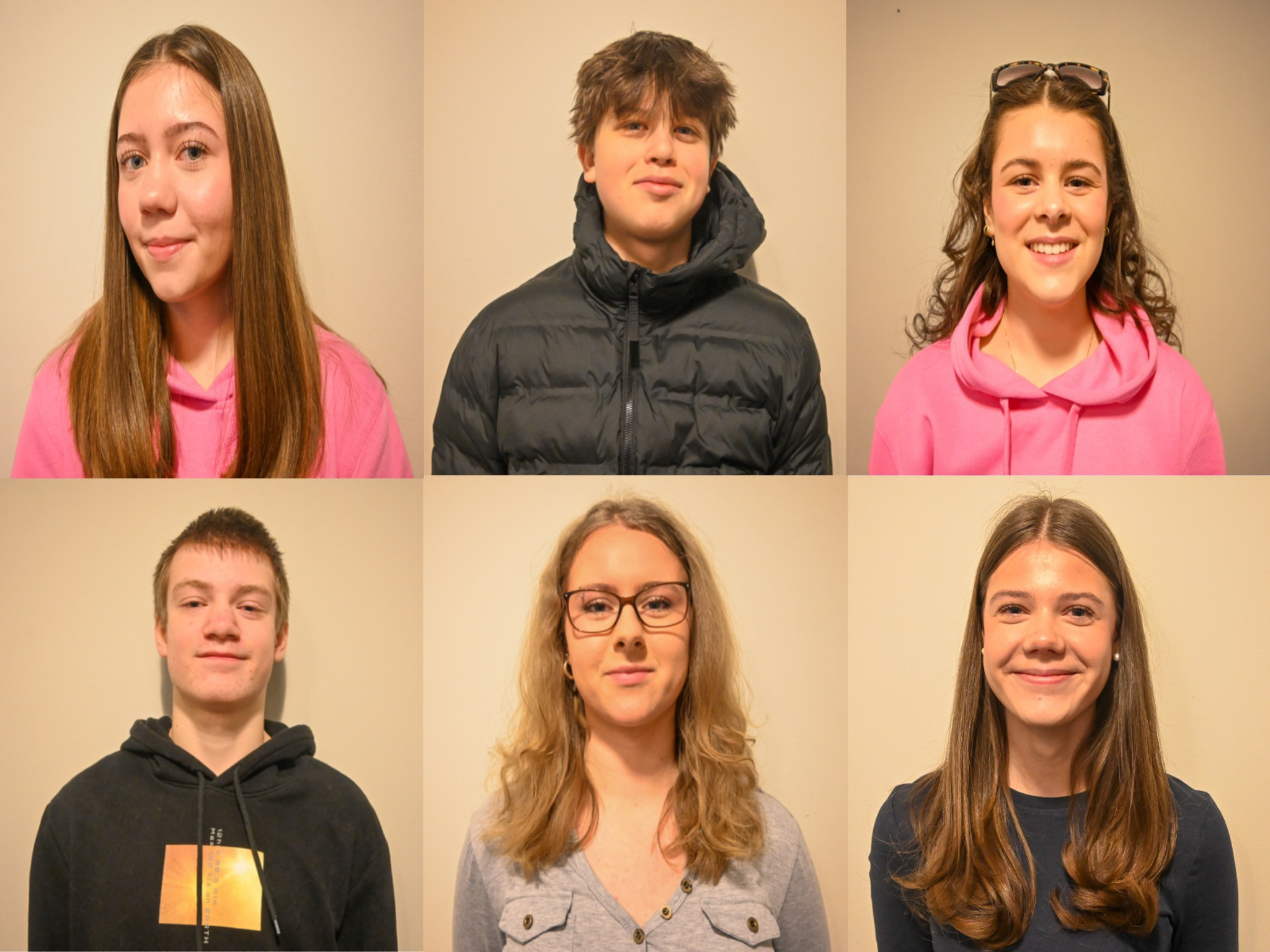 Kva blir vegen vidare for tiandeklassingane til hausten? Les vidare for å finna ut kva for skule Julianne, Benjamin, Emma, Gabriel, Hanna og Vilja siktar seg inn på. Foto: Morten Vågset Møller.